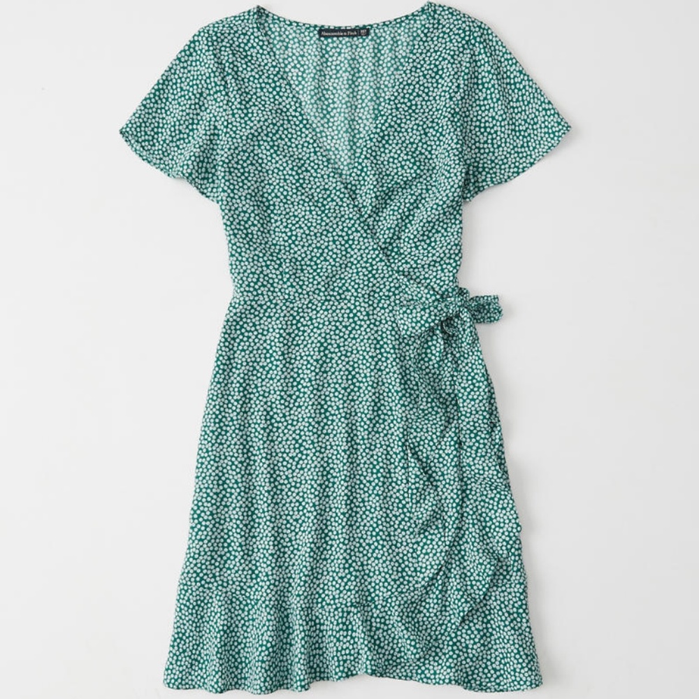 NWT Green Polka Dot Wrap Dress